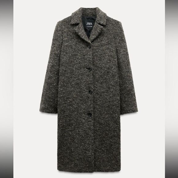 ZARA MANTECO WOOL BLEND BOUCLE COAT ZW COLLECTION Size M - Picture 9 of 12